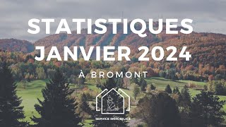 STATISTIQUES IMMOBILIÈRES pour le mois de janvier 2024 à Bromont 🚀  Immobilier Estrie [upl. by Kindig340]