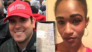 Waitress Served Man in MAGA Hat Saw Note on Check and Burst into Tears [upl. by Ytsrik]