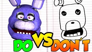 DOs amp DONTs Drawing Five Nights At Freddys Bonnie In 1 Minute CHALLENGE [upl. by Ahsinot]