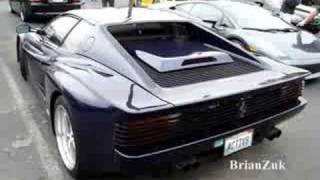 Koenig Bodied Ferrari Testarossa Twin Turbo Start and Accelerate [upl. by Gnod930]