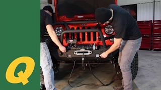 Fishbone Offroad Front Winch Bumper with Full Grille Guard for Jeep Wrangler JK Install [upl. by Ahsilad]