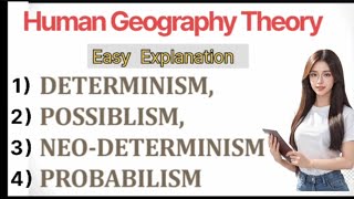 human geography theory determinism  possibilism neo determinism and probabilism [upl. by Medin206]