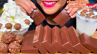 ASMR CHOCOLATE PUDDING MOUSSE CAKE MALTESERS WHIPPED CREAM FRESH MILK MASSIVE Eating Sounds [upl. by Nyra]