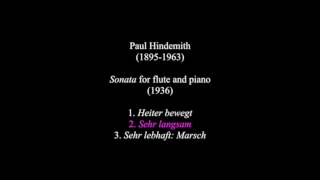 Paul Hindemith Sonata for flute and piano 1936 [upl. by Romonda]