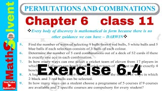 Exercise 64 class 11 math Q5 to Q9  Permutation and Combination class 11 maths  By RK Sir [upl. by Avehstab]