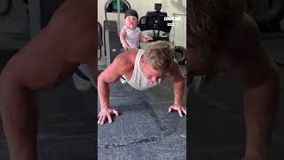 Dad takes baby to work out early [upl. by Cressy]