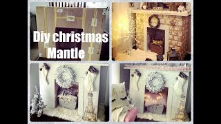 DIY GLAM CHRISTMAS FAUX FIREPLACE MANTLE OUT OF BOXES [upl. by Stenger]