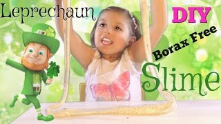 Leprechaun Slime  DIY Borax Free Slime Recipe [upl. by Alyakim]