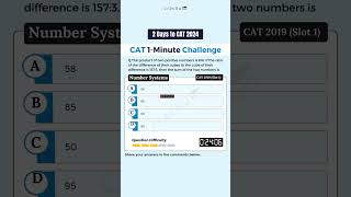 CAT One Minute Challenge  cAT 2019 Slot 1 Number System  2 Days To CAT Exam [upl. by Alameda763]