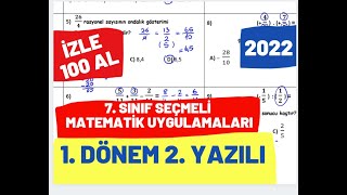 7 Sınıf Seçmeli Matematik Uygulamaları 1 Dönem 2 Yazılı [upl. by Velleman496]