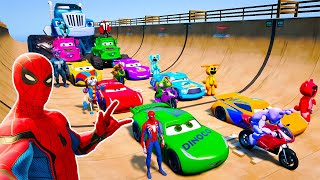 GTA V SPIDER MAN 2 FIVE NIGHTS AT FREDDYS POPPY PLAYTIME CHAPTER 3 Join in Epic New Stunt Racing [upl. by Hsatan297]