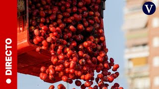 La Tomatina tiñe de rojo Buñol por septuagésima séptima vez [upl. by Innob]