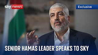 EXCLUSIVE Senior Hamas leader says hostages will be freed if Israel reduces Gaza bombing [upl. by Chadburn]