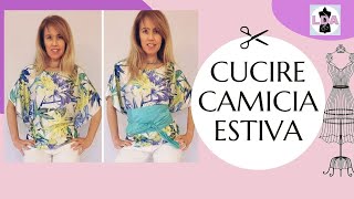 Cucire una camicia in 30 minuti  DIY Shirt [upl. by Doralynn]