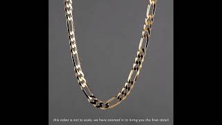 9ct Yellow Gold Solid Italian Made Figaro Chain  55mm [upl. by Ellenij]