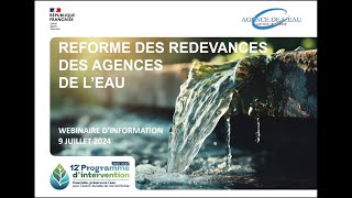 Webinaire de présentation de la réforme aux administrateurs de l’Agence de l’Eau Artois Picardie [upl. by Tenn]