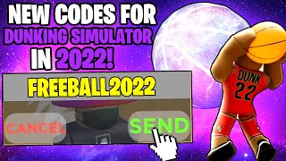 NEW ALL WORKING CODES FOR DUNKING SIMULATOR 2022 ROBLOX DUNKING SIMULATOR CODES [upl. by Kopans]