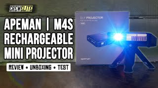 Apeman M4S Mini Rechargeable DLP 1080P Digital Projector  Best Budget Pocket Projector REVIEW [upl. by Enomar642]