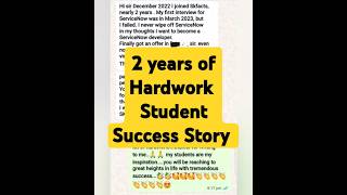 2 Years of hardwork  Student Success Story  skfacts servicenow Success trendingshorts [upl. by Enalda]