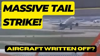 BREAKING CCTV footage of LATAM Boeing 777300 experiencing MASSIVE TAIL STRIKE at Milan Airport [upl. by Wera]