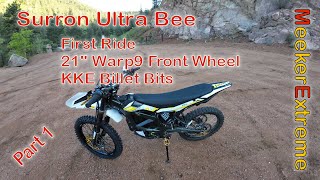 SurRon Ultra Bee  First Ride with 21quot Front on Captain Jacks  Part 1 [upl. by Ybrik]