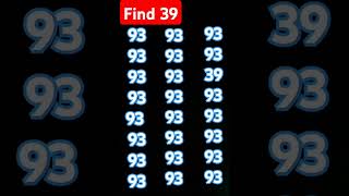 Find the number 39 challenge for everyone math puzzle [upl. by Nairda371]