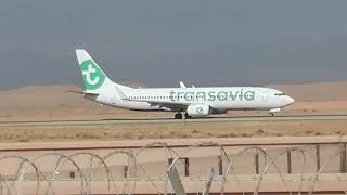 Préparation pour le décollage de Transavia 738 86 J FHTVU à Ouarzazate [upl. by Castera]