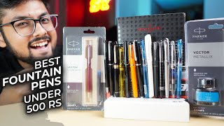 Best Fountain Pens Under 500 Rs in India 14 pens compared  Mega Stationery Haul  Student Yard🔥🔥🔥 [upl. by Nahtaoj551]