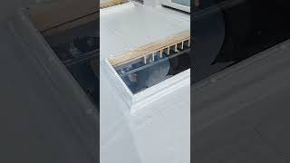 Installation of roof domes and welding of waterproofing film on a flat roof [upl. by Eilyah]