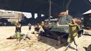 GTA 5 NPC Wars 87  Vagos VS Families amp Ballas [upl. by Ettenuahs]