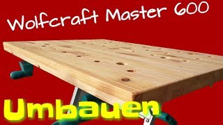 33 Wolfcraft Master 600 Umbauen Selber eine Neue Tischplatte Bauen Make solid wood tabletop [upl. by Lina]