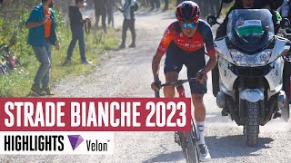 50km attack  Strade Bianche 2023 Mens Race Highlights [upl. by Broome]