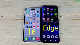 iPhone 16 Vs 2023 Motorola Edge Speed Test Comparison [upl. by Par895]