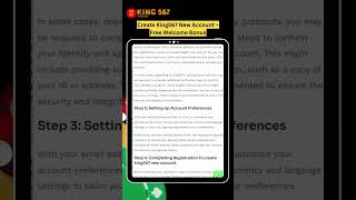 Create King567 New Account – Free Welcome Bonus indiancasinoguy casinoindia casino onlinegame [upl. by Lotsirb]