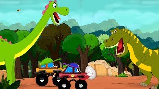 Dinosaurs Cartoons for children with Dino Egg Rescue by Little Red Truck  videos for Kids [upl. by Angeline]