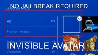 HOW TO GET AN INVISIBLE AVATAR FOR PS4 NO JAILBREAK PS4 FIRMWARE 401 AND UP [upl. by Lanny]