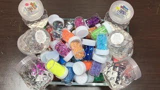 Mixing Glitter into Store Bought Clear Slime  Most Satisfying Slime Videos [upl. by Ynar]