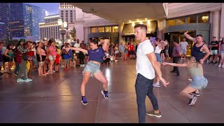 Huge Flash Mob STOPS The Las Vegas Strip [upl. by Asyle]