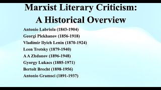 24 Marxist Literary Criticism A Historical Overview [upl. by Adnilam]