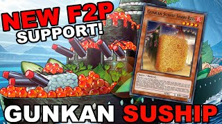 NEW FREE TO PLAY SUPPORT GUNKAN SUSHIP Guide amp Deck Profile YuGiOh Master Duel [upl. by Uhayile8]