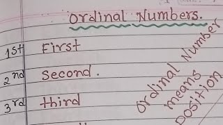 Ordinal Numbers in English [upl. by Malvino]