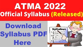 ATMA 2022 Syllabus Released  Check amp Download ATMA 2022 Official Syllabus PDF Here [upl. by Alisha]