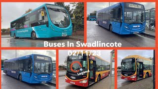 LONG VIDEO Buses In Swadlincote 021123  With some special features [upl. by Aciretal]