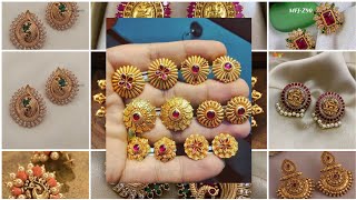 Latest Top50Gold stud earrings designs ll gold trendy 3 to5gram earrings modelsll gold jewellery [upl. by Singh]