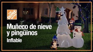 Muñeco de nieve y pingüinos inflable  Navidad  The Home Depot Mx [upl. by Entwistle]