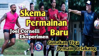 Skema Terbaru Arema FC  Joel Cornelli Coba Eksperimen Gunakan Tiga Pemain Belakang [upl. by Irallih]