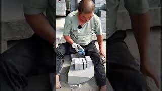 Square stone slicing process Good tools and machinery can increase work efficiency [upl. by Eenram]