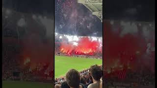 Servette Ultras against Chelsea FC🔥 ultras football servettefc chelsea firworks pyros 2024 [upl. by Leugimesoj]