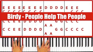 People Help The People Birdy Piano Tutorial Melody Included Part 1 [upl. by Ardnnaed]