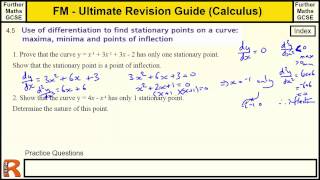 Stationary points Increasing and Decreasing Functions Revision guide for Further maths GCSE [upl. by Charmian]